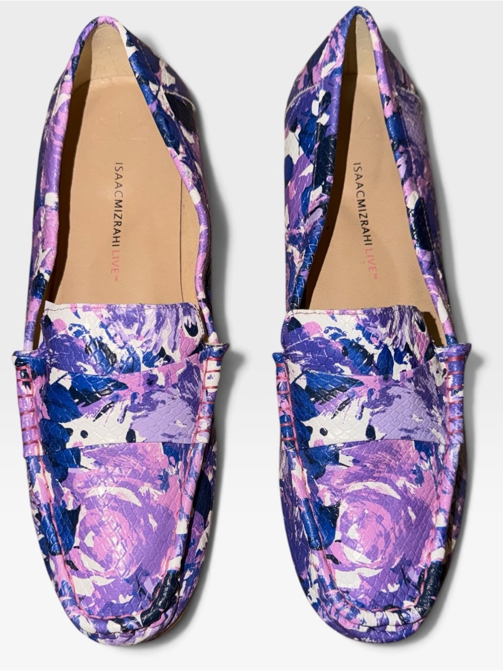 Isaac Mizrahi Live! Floral Printed Leather Moccasins